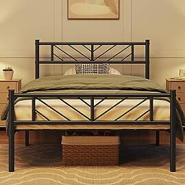 Yaheetech Metallbett 90 x 190 cm Minimalistischer