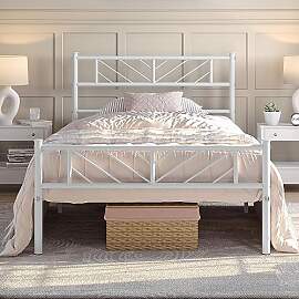 Yaheetech Metallbett 90 x 200 cm Minimalistischer