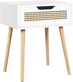 Yaheetech Nachttisch Rattan Beistelltish mit 1