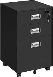Yaheetech Rollcontainer Aktenschrank mit 3