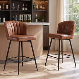 Ya-Home Barhocker 2er Set aus PU-Kunstleder,