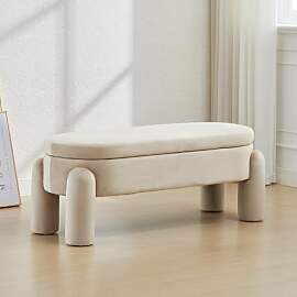 Ya-Home Sitzhocker aus Samt Sitzbank mit Stauraum