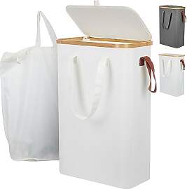 Yamagahome 52L Schmaler Wäschekorb mit Deckel,