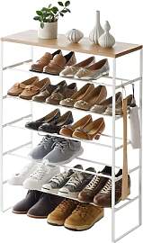 Yamazaki 3369 TOWER Schuhregal mit 6 Ebenen,
