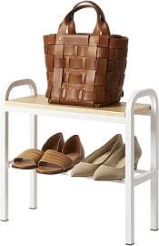 Yamazaki 4787 TOWER Schuhregal mit Holzbrett,