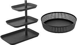 YAMAZAKI Serving stand 3 tiered - Tower - Black