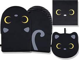 Yamepuia Ofenhandschuhe,Schwarze Katze
