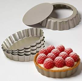 Yamteck Tarteform 10cm 6er-Pack Goldfarbene mit