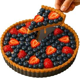 Yamteck Tarteform 28cm mit Hebeboden, Tortenheber. 
