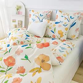 YASMENG Bettwäsche 135x200 Blumen Motiv Bunt