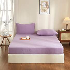 YASMENG Doppelte Muslin Spannbettlaken 140x200cm