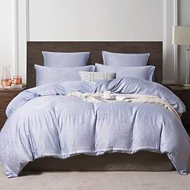 YASMENG Satin Bettwäsche 155x220 Blau Hellblau