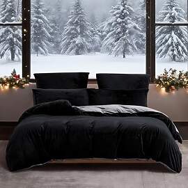YASMENG Winter Bettwäsche 135x200 Schwarz Grau
