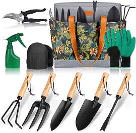 YAUNGEL Gartenwerkzeug Set, 10 Stück Schwerlast