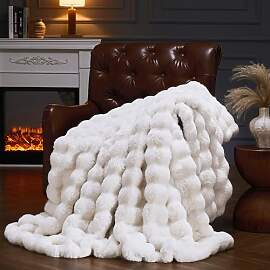YBIKE Kunstpelz-Kuscheldecke mit Hase-Design