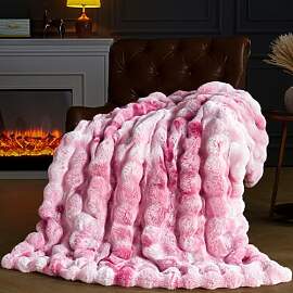 YBIKE Kunstpelz-Kuscheldecke mit Hase-Design