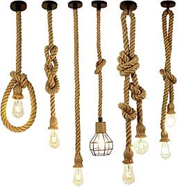 Yctze Pendellicht mit Hanfseil - Retro Industrial