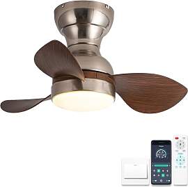 ycwdcz Ø56cm Mini Deckenventilator mit Lampe und
