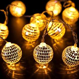YeahBoom 10 LED Discokugel Lichterkette,150cm