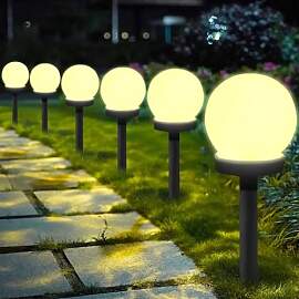 YeahBoom Solarlampen für Außen Kugel,10 Stück