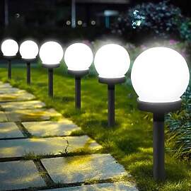 YeahBoom Solarlampen für Außen Kugel,10 Stück