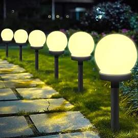 YeahBoom Solarlampen für Außen Kugel,6 Stück