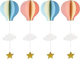 YeahiBaby Papier Girlande 3D Heißluftballon Form