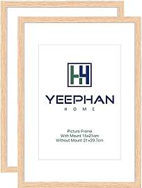 YEEPHAN A4 EICHE Fotorahmen Naturholz 21x30cm