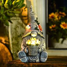 Yeomoo Gartenzwerge Solar Figuren für Außen