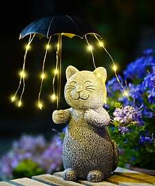 Yeomoo Katzen Gartendeko mit Solar LED