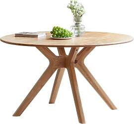 YESWOOD Massivholz Esstisch aus Eiche, runder