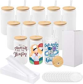 YFNVH 12 Stück Sublimation Gläser mit Deckel und 
