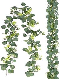 Yhjxly Künstliche Eukalyptus Girlande, Eukalyptus 