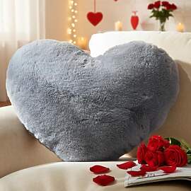 Yhoelata Valentinstag Herzkissen, Grau Herzform