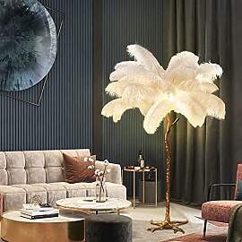 YHYYU Echte Straußenfeder Stehlampe, Moderne