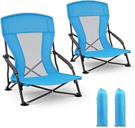 Yigowyigo 2pcs Klappstrandstuhl Niedrig, Leicht