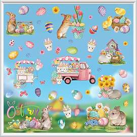 YIHELU Fensterbilder Ostern frühlingsdeko, 70 Pcs 