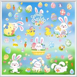 YIHELU Fensterbilder Ostern frühlingsdeko, 71 Pcs 
