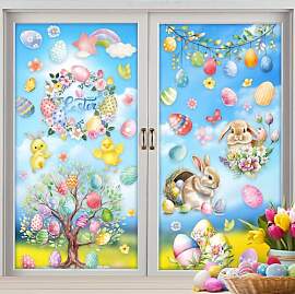 YIHELU Fensterbilder Ostern frühlingsdeko, 81 Pcs 