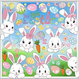 YIHELU Fensterbilder Ostern frühlingsdeko, 84 Pcs 