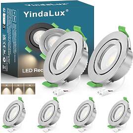 YindaLux 6er Set LED Einbaustrahler 230V 4000K 5W
