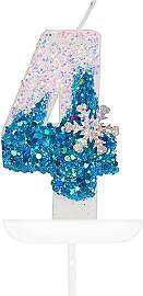 Yiran 3D Blue White Frozen Geburtstagskerzen mit