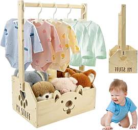 YISKY Holz Baby Geschenk Korb mit Griff, Holz