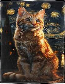 YISUMEI Kuscheldecke mit Rot getigerte Katze,