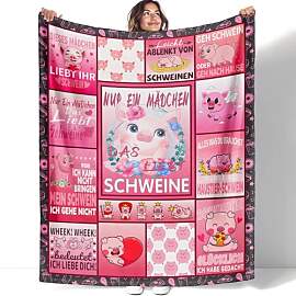YISUMEI Schwein Kuscheldecke 125x150cm,