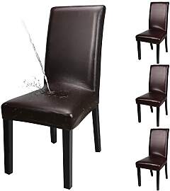 YISUN 4er/6er Set Esszimmer Stuhlhussen, solide Pu 