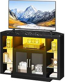 YITAHOME 100CM Eckschrank mit RGB-LED-Beleuchtung, 