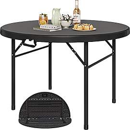 YITAHOME 122cm Runder Klapptisch mit Tragegriff