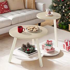 YITAHOME 2er Set Couchtisch Set Rund,