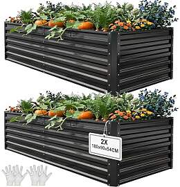 YITAHOME 2er-Set Hochbeet Metall 180x90x60cm,